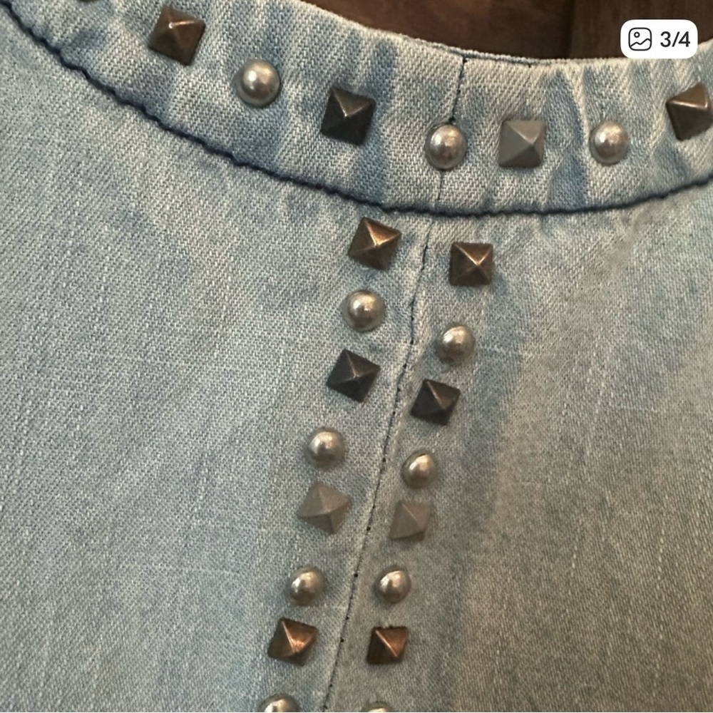 Free People Light Blue Denim Tunic - Picture 3 of 6